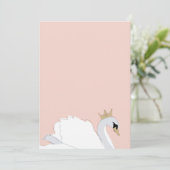 DIY Blank Swan Princess Party Kaart (Staand voorkant)