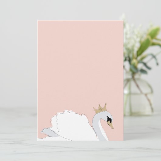 DIY Blank Swan Princess Party Kaart (Staand voorkant)