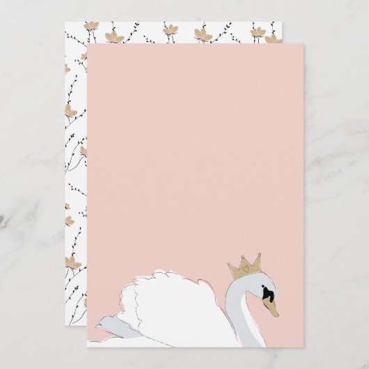 DIY Blank Swan Princess Party Kaart (Voorkant / Achterkant)