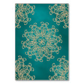 DIY Blauwgroen en gouden Indian Tent Style Zitplaa Kaart (Achterkant)