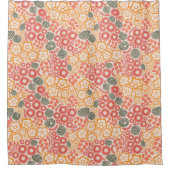 Diy bloemen op een perzik achtergrond douchegordijn (Voorkant)