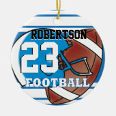 DIY Blue & White Football & Helm Keramisch Ornament (Voorkant)