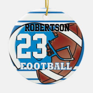 DIY Blue & White Football & Helm Keramisch Ornament