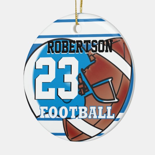DIY Blue & White Football & Helm Keramisch Ornament (Links)