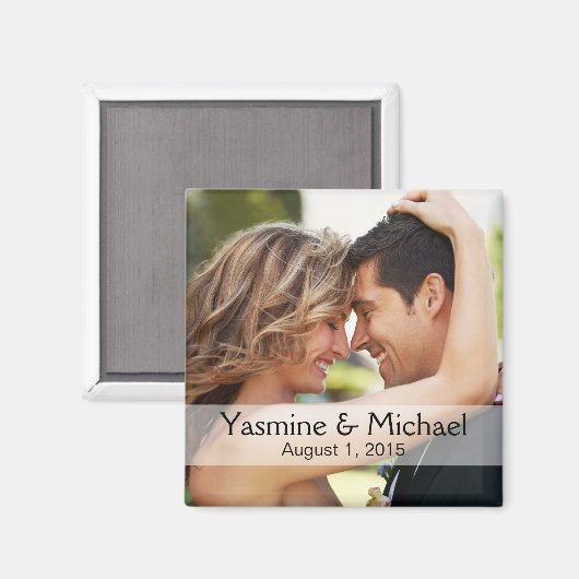 DIY Bruiloft Foto Vierkant Keepsake Favor Magneet (Voorkant / Achterkant)