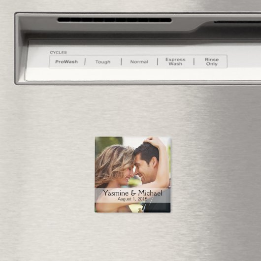 DIY Bruiloft Foto Vierkant Keepsake Favor Magneet (Insitu (Vaatwasser))