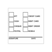 DIY business banking betaalmethoden admin 8 check Rubberstempel (Afrduk)