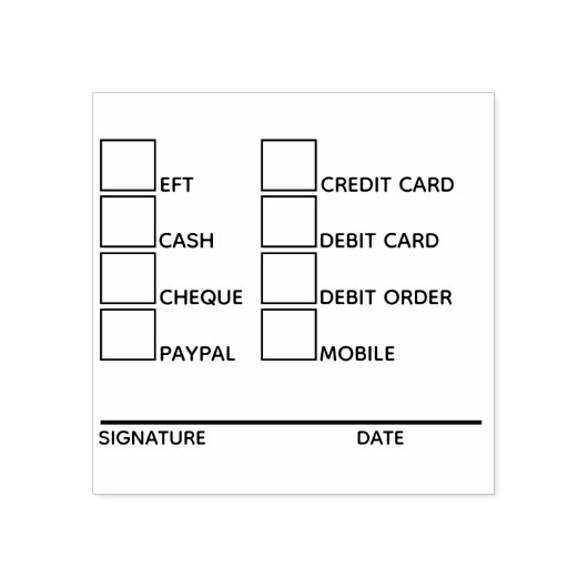DIY business banking betaalmethoden admin 8 check Rubberstempel (Afrduk)
