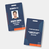 DIY Business Custom Modern Employee Photo ID Badge (Voor- en achterkant)