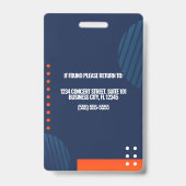 DIY Business Custom Modern Employee Photo ID Badge (Achterkant)