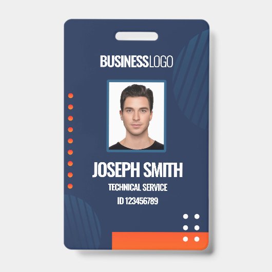 DIY Business Custom Modern Employee Photo ID Badge (Voorzijde)