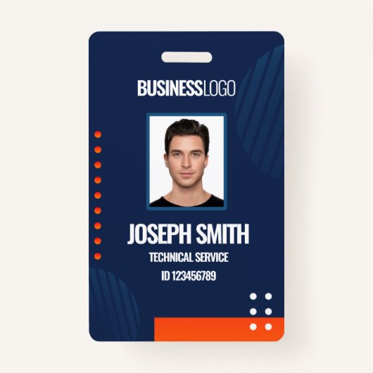 DIY Business Custom Modern Employee Photo ID Badge (Voorkant)