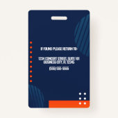 DIY Business Custom Modern Employee Photo ID Badge (Achterkant)