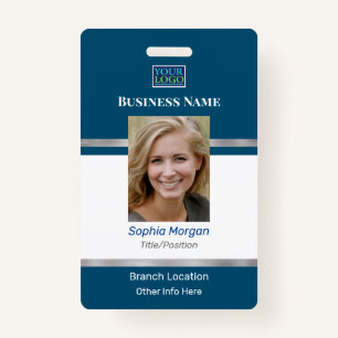 DIY Business Foto Naam Logo Info Ocean Blue White Badge