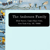 DIY Chalkboard Elegant Black White Return-adres Etiket