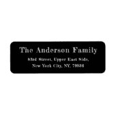 DIY Chalkboard Elegant Black White Return-adres Etiket (Voorkant)