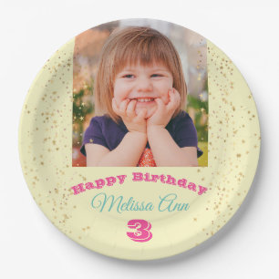 DIY Child's Photo/Name, Happy B'day Stars Bleek Ye Papieren Bordje