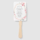 DIY Chique roze kersenbloesem bruiloft programma Handwaaier (Voorkant)