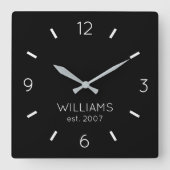 DIY Clock | Aangepaste kleur, naam, tekst Vierkante Klok (Voorkant)