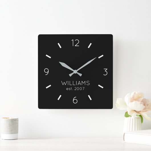 DIY Clock | Aangepaste kleur, naam, tekst Vierkante Klok (Huis)
