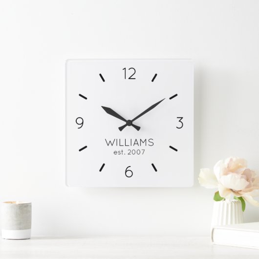 DIY Clock | Aangepaste kleur, naam, tekst Vierkante Klok (Huis)