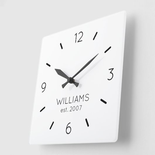 DIY Clock | Aangepaste kleur, naam, tekst Vierkante Klok (Hoek)