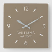 DIY Clock | Aangepaste kleur, naam, tekst Vierkante Klok (Voorkant)