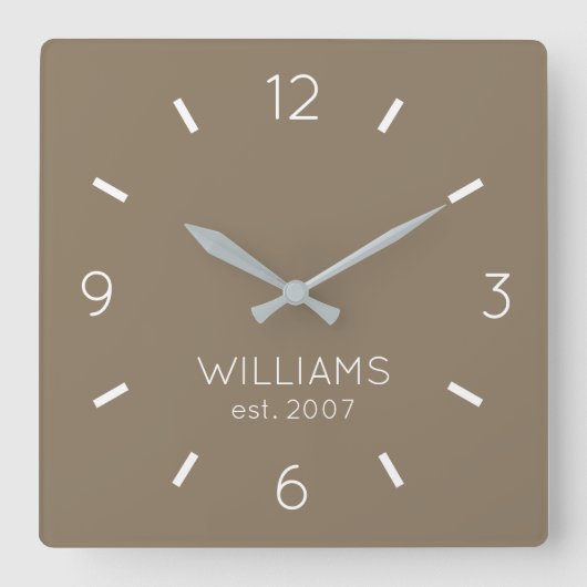 DIY Clock | Aangepaste kleur, naam, tekst Vierkante Klok (Voorkant)