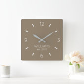 DIY Clock | Aangepaste kleur, naam, tekst Vierkante Klok (Huis)