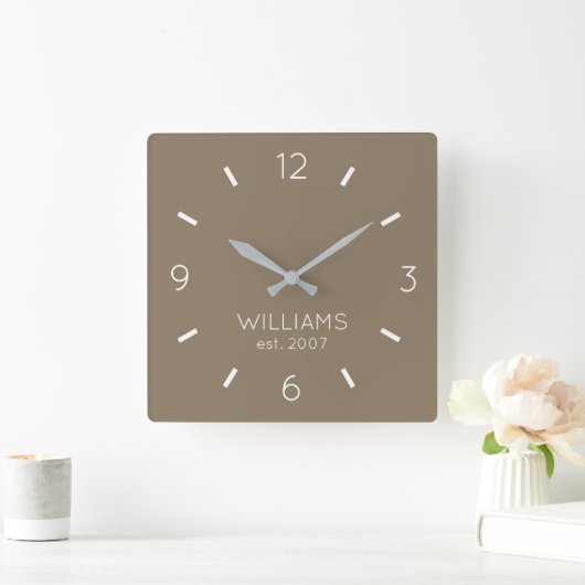 DIY Clock | Aangepaste kleur, naam, tekst Vierkante Klok (Huis)