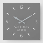 DIY Clock | Aangepaste kleur, naam, tekst Vierkante Klok (Voorkant)