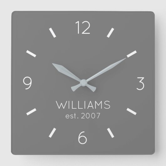 DIY Clock | Aangepaste kleur, naam, tekst Vierkante Klok (Voorkant)