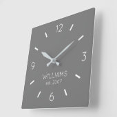 DIY Clock | Aangepaste kleur, naam, tekst Vierkante Klok (Hoek)