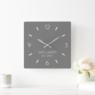 DIY Clock   Aangepaste kleur, naam, tekst Vierkante Klok