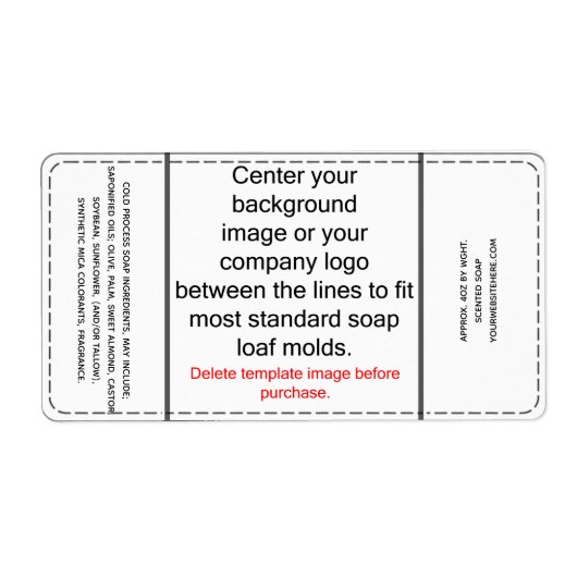 DIY Cold Process Soap Label Sjabloon (Voorkant)