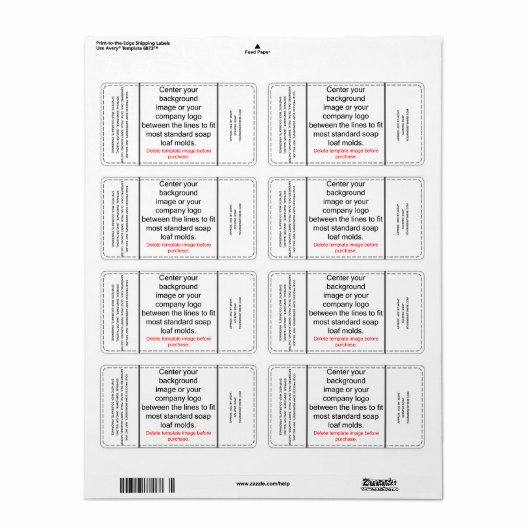 DIY Cold Process Soap Label Sjabloon (Full Sheet)