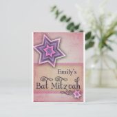 DIY Colorful Bat Mitzvah-ontwerp Briefkaart (Staand voorkant)
