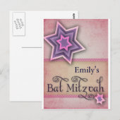 DIY Colorful Bat Mitzvah-ontwerp Briefkaart (Voorkant / Achterkant)