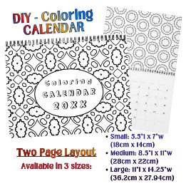 DIY Coloring Pattern custom Outline Art -  Kalender