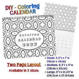 DIY Coloring Pattern custom Outline Art -  Kalender