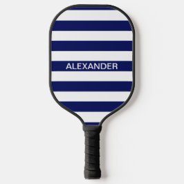 DIY Colors Blue White Stripes Name Monogram S Pickleball Paddle