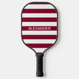 DIY Colors Burgundy White Stripes Name Monogram S Pickleball Paddle