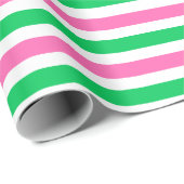 DIY Colors Hot Pink Emerald Green White Stripe Cadeaupapier (Rol Hoek)