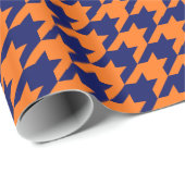 DIY Colors Houndstooth Pset SV Navy Oranje Cadeaupapier (Rol Hoek)