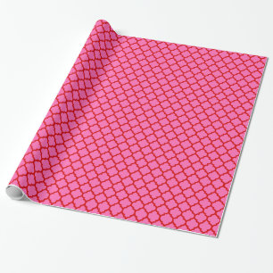 DIY Colors Moroccan QuatrefoiL SV Red Hot Pink Cadeaupapier