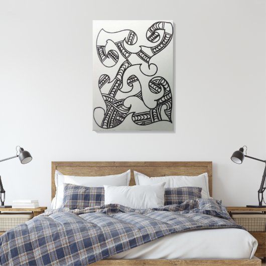 DIY Colour It Yourself Maori Motif  Canvas Afdruk (Insitu (Slaapkamer))