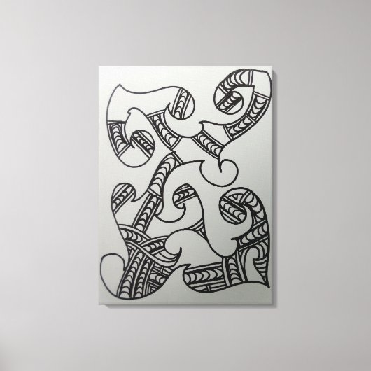 DIY Colour It Yourself Maori Motif  Canvas Afdruk (Voorkant)