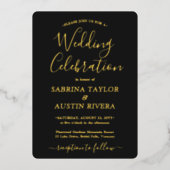 DIY Colour Wedding Celebration Foto zwart Elegant Folie Uitnodiging (Voorkant)