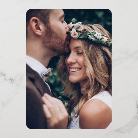 DIY Colour Wedding Celebration Foto zwart Elegant Folie Uitnodiging (Achterkant)