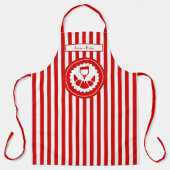 DIY Colrs Vertical Stripe Red White Croissant Wine Schort (Voorkant)